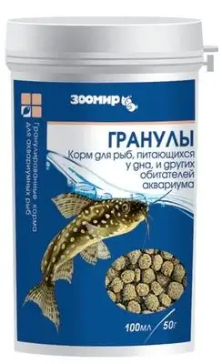 Купить ЗООМИР тонущие гранулы корм для донных рыб, рептилий, земноводных, банка