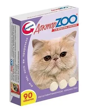 ДОКТОР ZOO Мультивитаминное лакомство для кошек (с лососем)