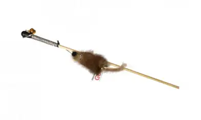GOSI Игрушка для кошек Дразнилка Мышь на веревке норка