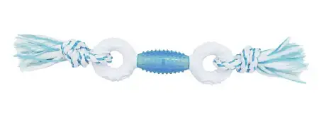 Купить canineclean игрушка для собак Регби и 2 кольца с ароматом мяты, нейлон/синтетическая резина, голубая