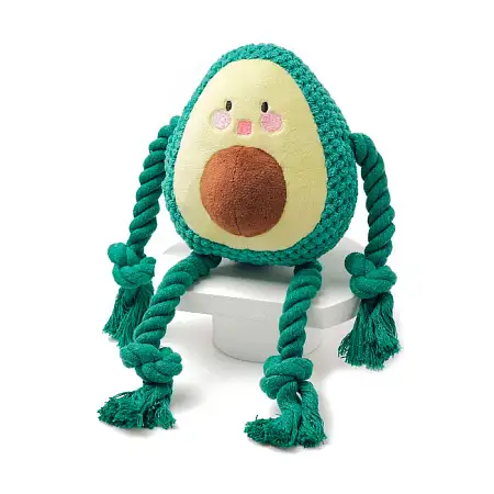 Купить mr.kranch игрушка для собак "Авокадо" плюшевая с канатиками и пищалкой